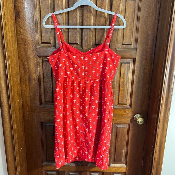 J. Crew Summer Spaghetti Strap Red Dress Women's 12 - Picture 2 of 5
